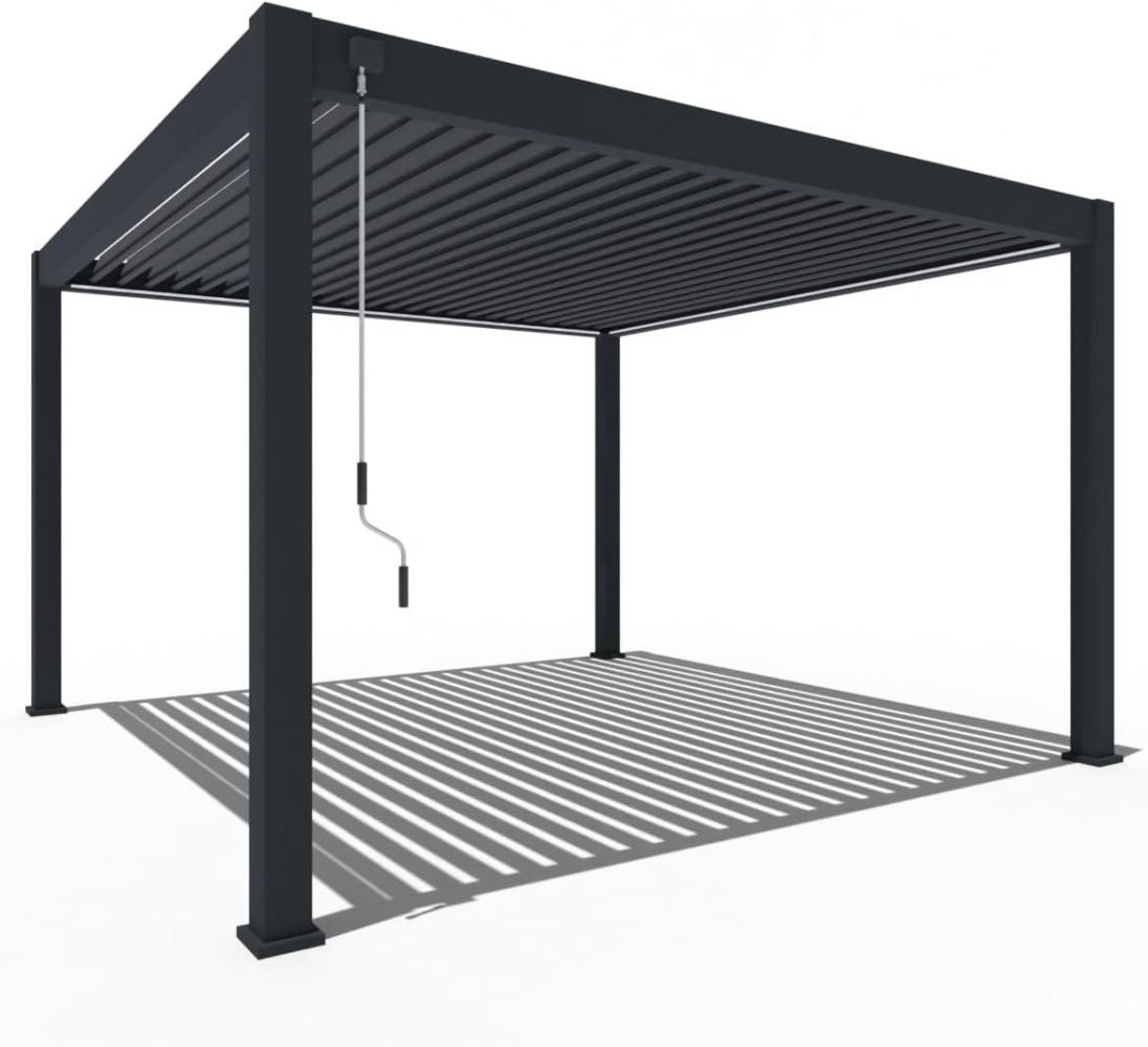 Weide Deluxe Plus Pergola | Aluminium Lamellendach | 4 x 4 M | anthrazit | Pavillon freistehend Bild 1