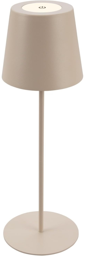BRILONER - LED Tischlampe kabellos mit Touch, dimmbar in Stufen, höhenverstellbar, Nachttischlampe, Leselampe, Campinglampe, Tischleuchte, Akku Lampe, Outdoor Lampe, 36x10,5 cm, Beige Bild 1