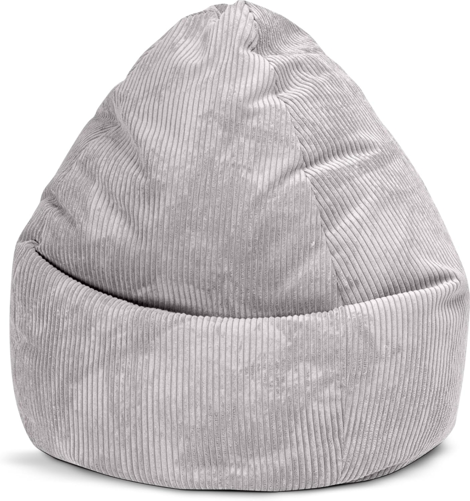 Sitting Point by Magma BeanBag Shara XXL Sitzsack aus Flauschcord - 80x130cm, Hülle waschbar, grau, Oeko-TEX®-Zertifiziert Bild 1