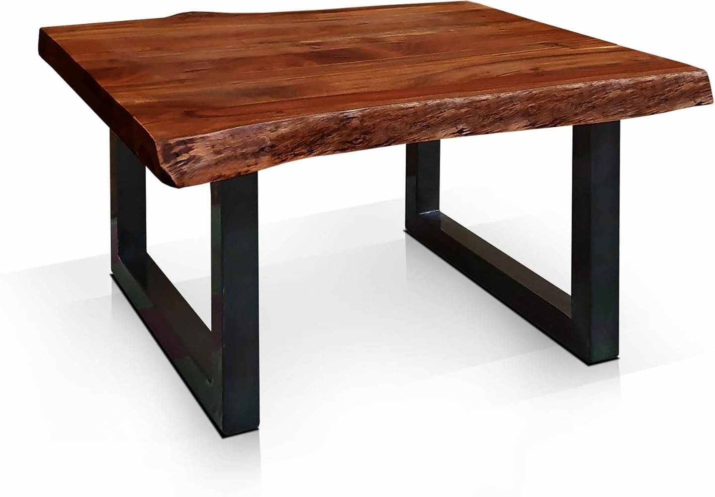 Moebel-Eins Couchtisch, DUISBURG Couchtisch mit echter Baumkante, Material Massivholz,Akazie/Beine schwarz Bild 1