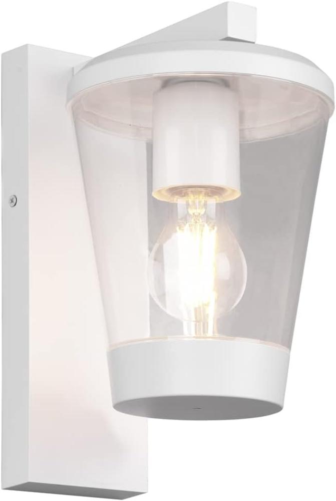 LED Außen Wandlaterne mit Acrylglas Lampenschirm Höhe 28cm, Weiß Bild 1