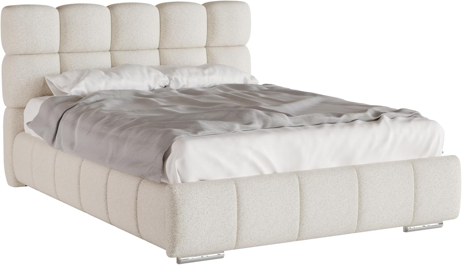 PANDA MÖBEL GmbH Polsterbett BLISS Luxus-Bett mit Lattenrost Wahl federkernmatraze, kokosmatratze, (Stabile Rahmenkonstruktion Metallrahmen), Ein Luxusbett in jeder Größe 140x200cm 160x200 cm 180x200cm Bild 1