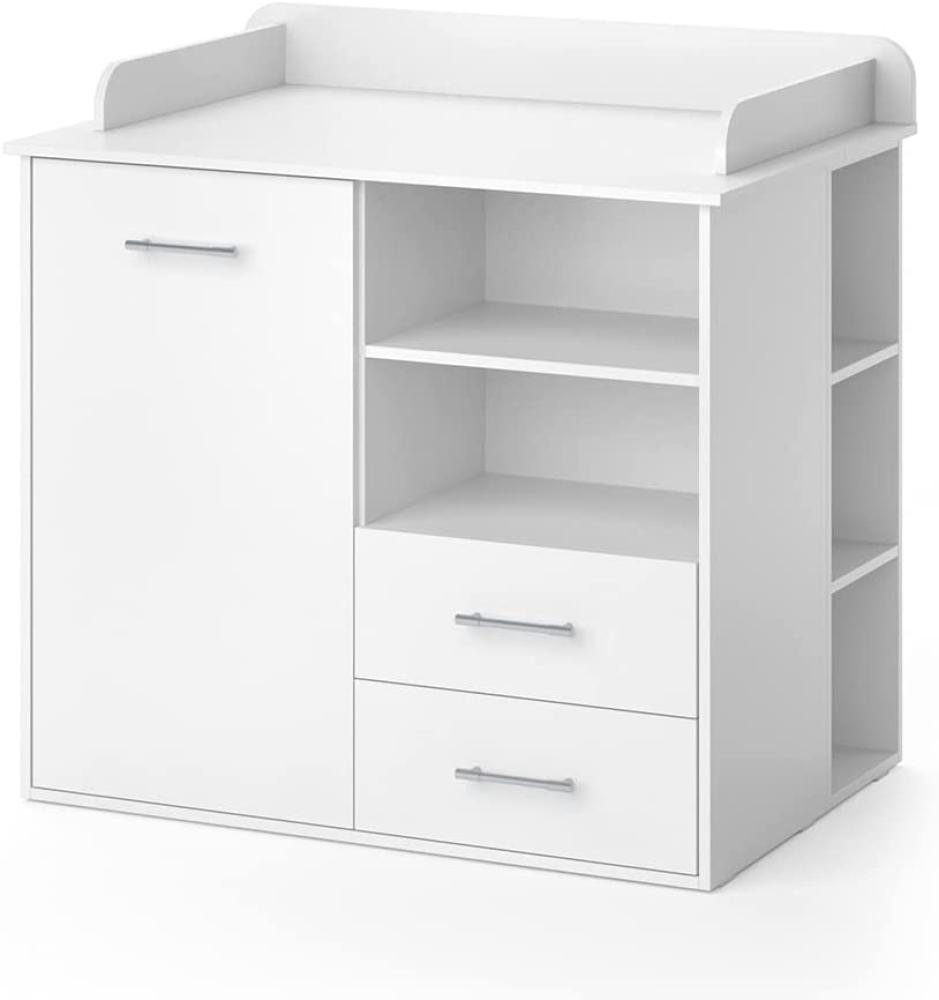 Vicco Wickelkommode Wickeltisch Wickelschrank Lea Weiß Wickelaufsatz Schublade Bild 1