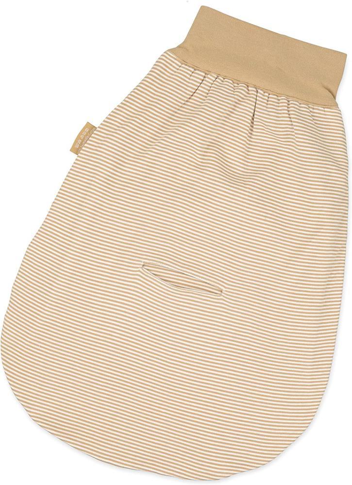 Hoppediz Wohlfühl-Strampelsack 68-74 natur gestreift mit Gurtschlitz Bild 1