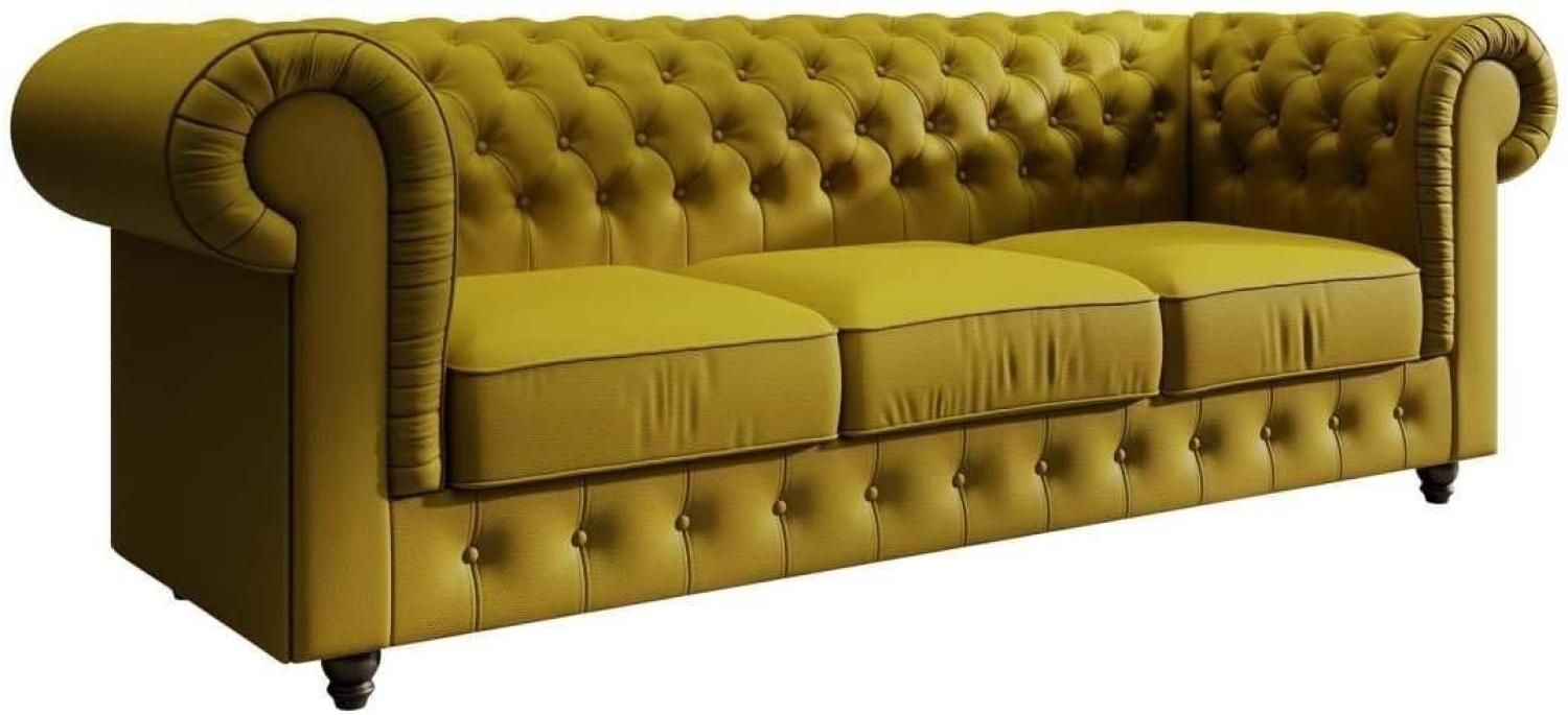 Chesterfield Sofa Hermine (Kunstleder) Gelb Bild 1