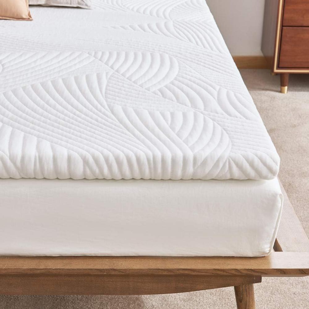 Sweetnight topper 180x200 cm, Viscoelastische Matratzenauflage Gelschaum matratzentopper 180x200, 5cm Höhe Gel Memory Foam Topper,Matratzen Topper mit Abnehmbarem und Waschbarem Bezug,Weiß Bild 1
