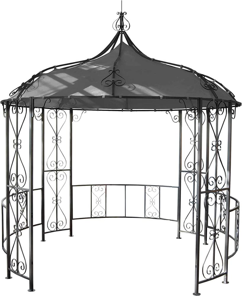 Pergola Almeria, Rundpavillon Garten Pavillon, stabiles Stahl-Gestell Ø 3m ~ grau Bild 1