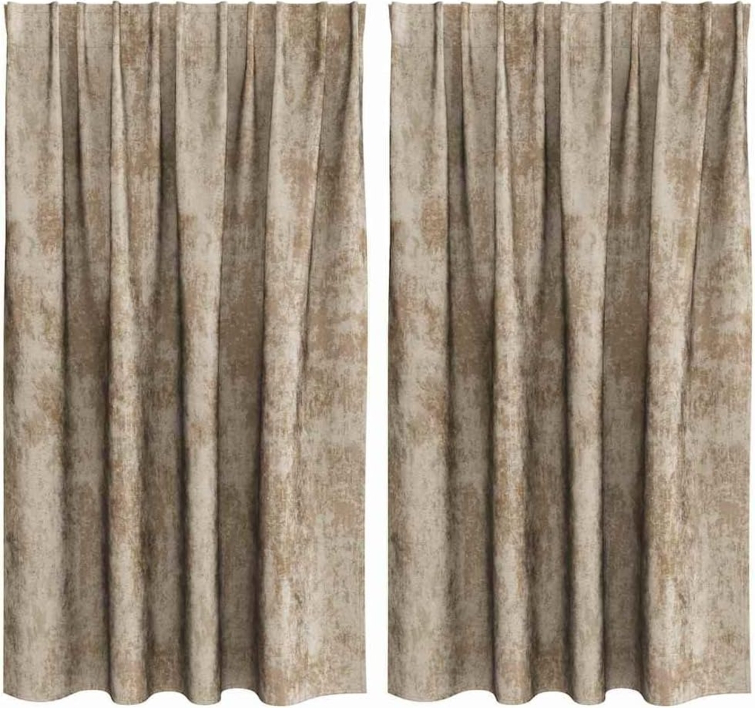 vidaXL Vorhang mit Vorhängen 2 pcs Champagner 140 x 140 cm Samt 4107708 Bild 1