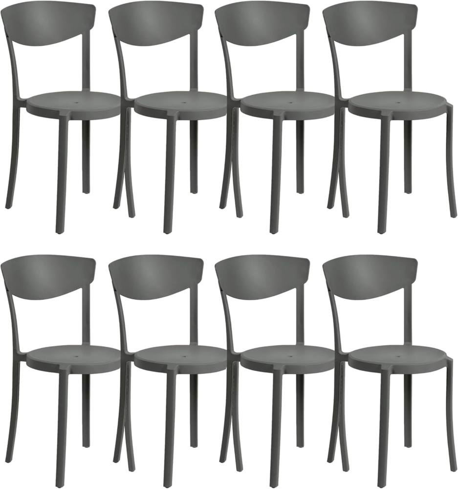 Esszimmerstuhl 8er Set VIESTE Dunkelgrau Bild 1