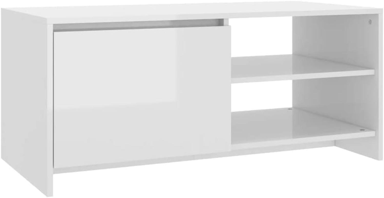 Couchtisch Hochglanz-Weiß 102 x 50 x 45 cm Holzwerkstoff [809833] Bild 1