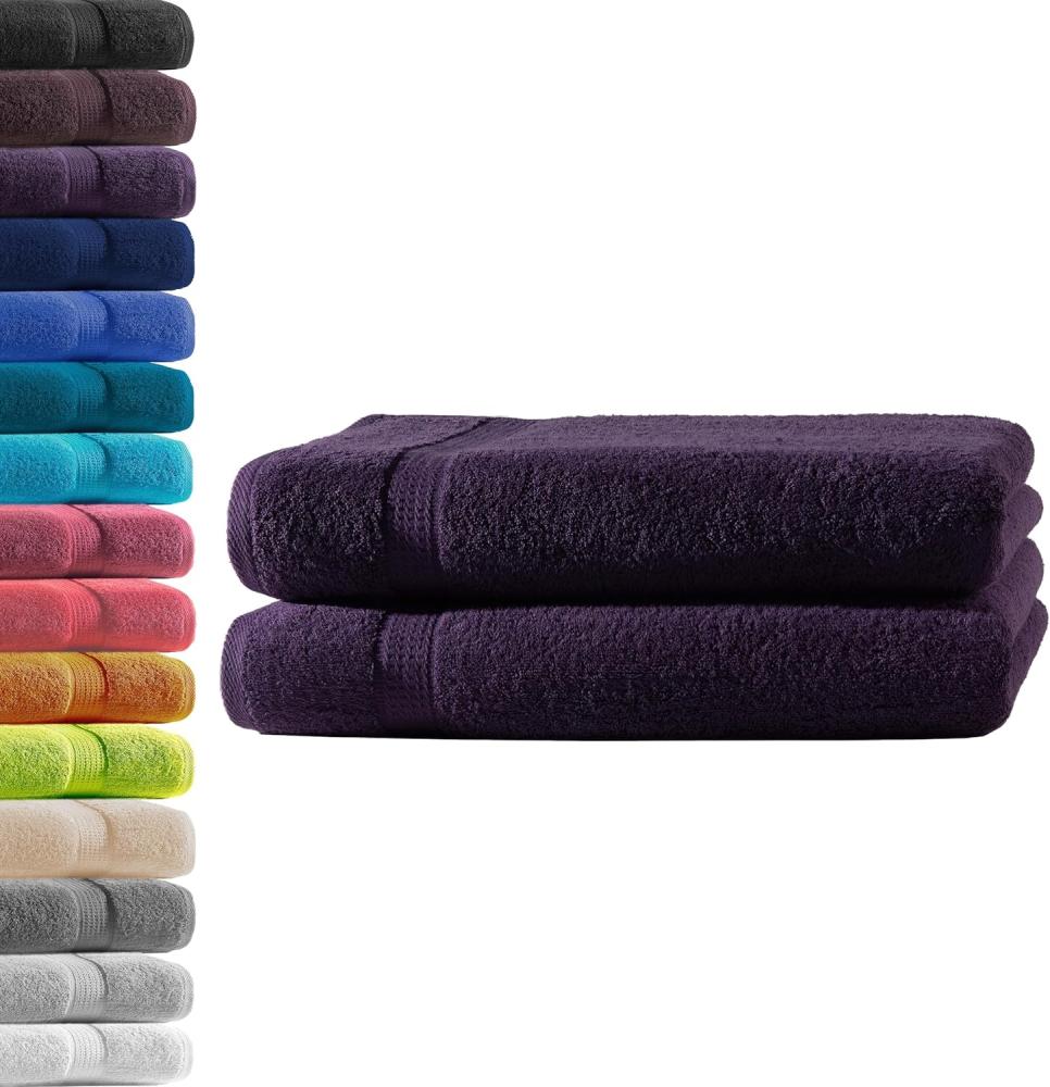 Hometex Premium Textiles Handtuch in Premium Qualität 500 g/m², Feinster Frottier-Stoff 100% Baumwolle, 2x Duschtuch, Kuschelig weich, saugfähig, Extra schwere, flauschige Hotel-Qualität Bild 1