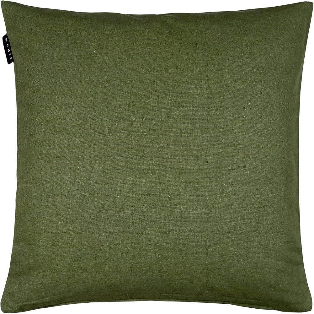 LINUM ANNABELL Elegant Kissenhülle 50x50 cm, 100% Baumwolle, Maschinenwaschbar, Dunkel Olivgrün Bild 1
