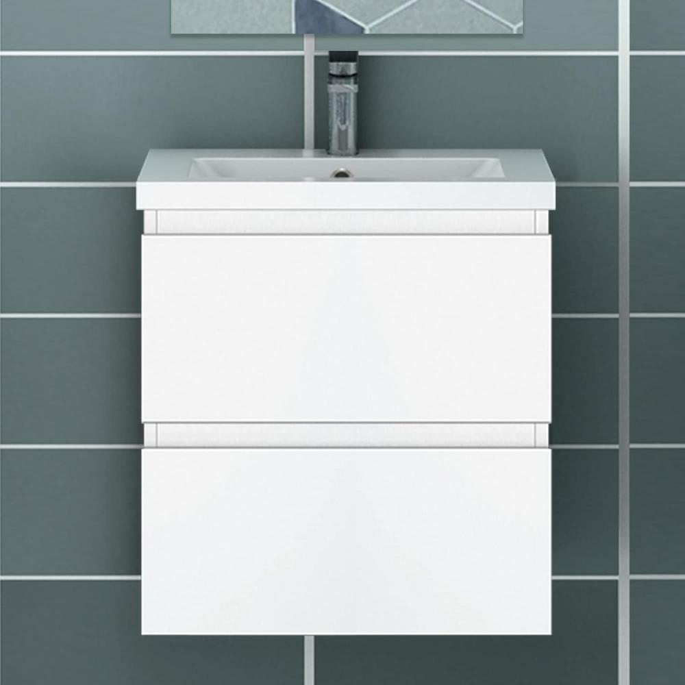 Acezanble gäste wc waschbecken mit unterschrank 50 cm Badmöbel Weiß Bild 1