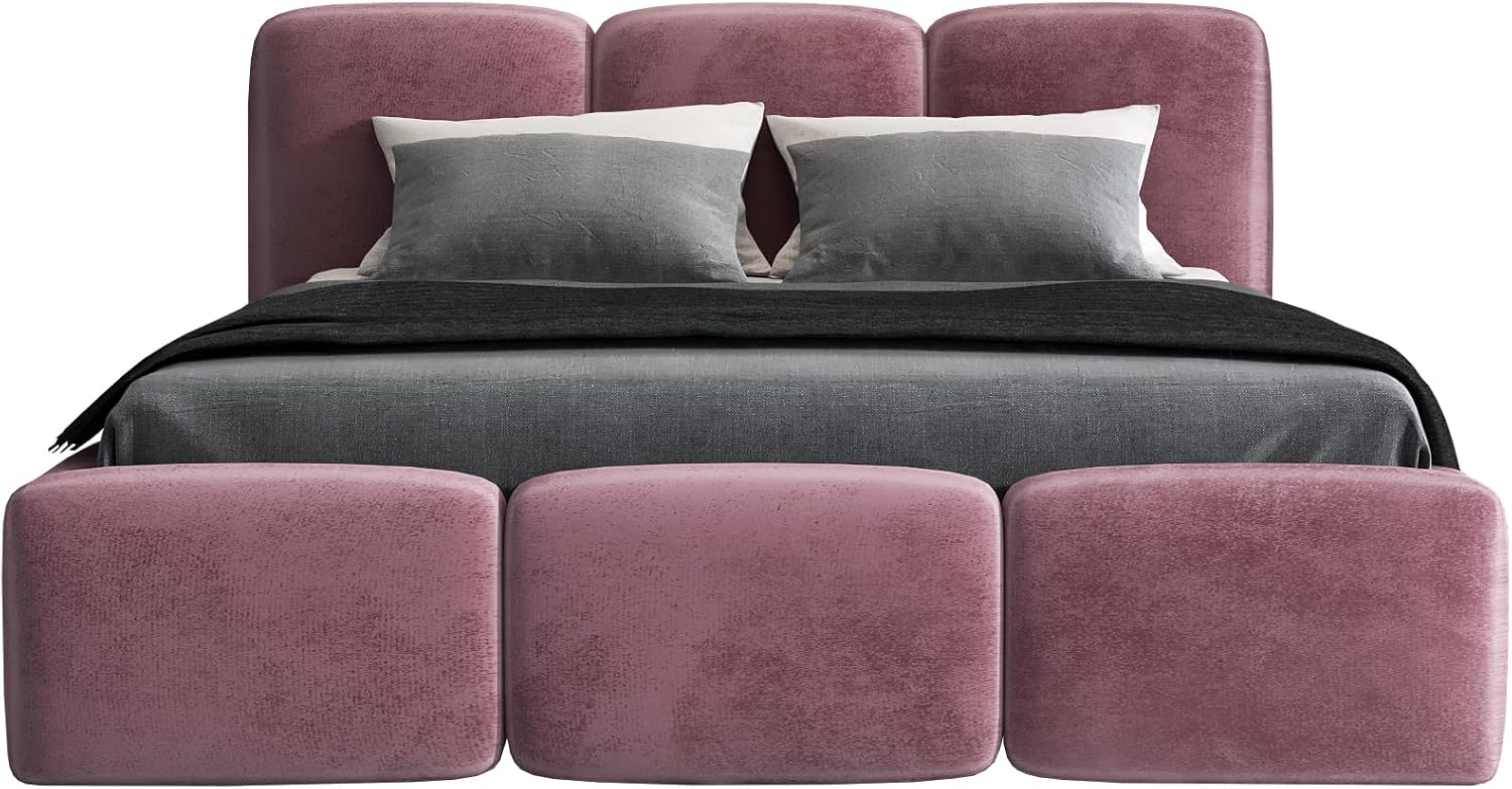 Polsterbett STAR 180x200 ohne Matratze mit Bettkasten und Lattenrost. Farbe: Flamingo 14 Bild 1
