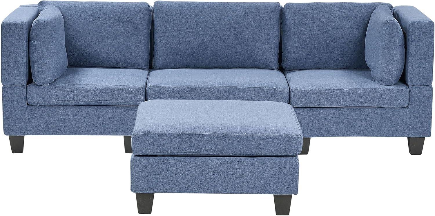 Beliani 'Unstad' Sofa, Blau, Leinenoptik, 72 x 76 x 228 cm, mit Ottomane, Einzelsofa Bild 1