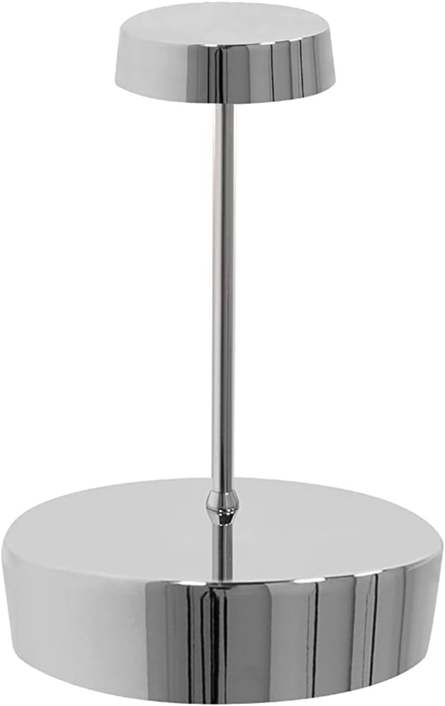 Zafferano, Swap Mini Lampe mit Glänzendem Chrom-Finish, Wiederaufladbare und Kabellose Tischlampe mit Touch Control, Geeignet für den Innenbereich, Dimmer, 2700 K, Höhe 14,8 cm Bild 1