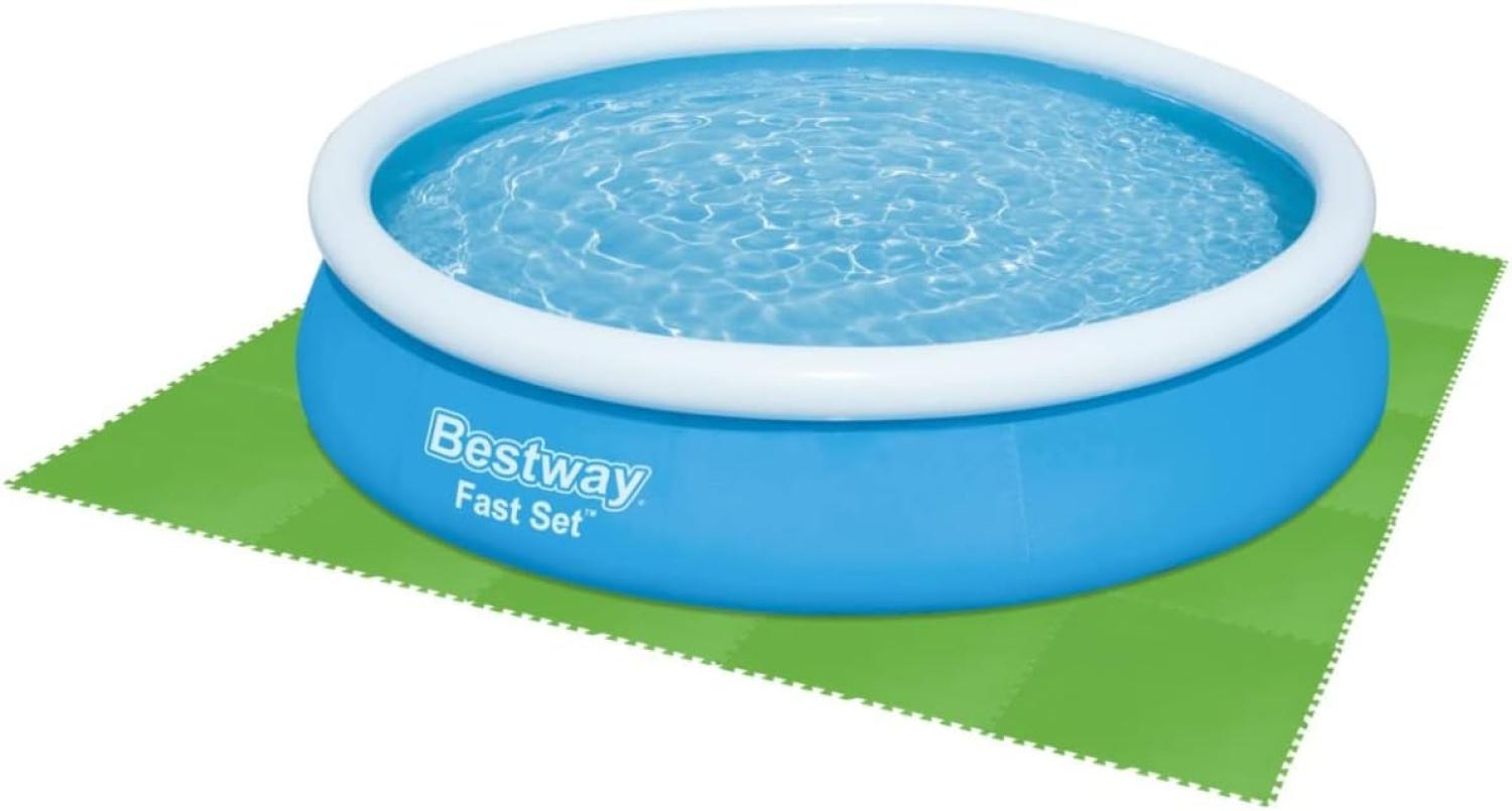 Bestway Flowclear Pool Bodenschutzmatten 9 Stk. Grün 5,47 m² 92885 Bild 1