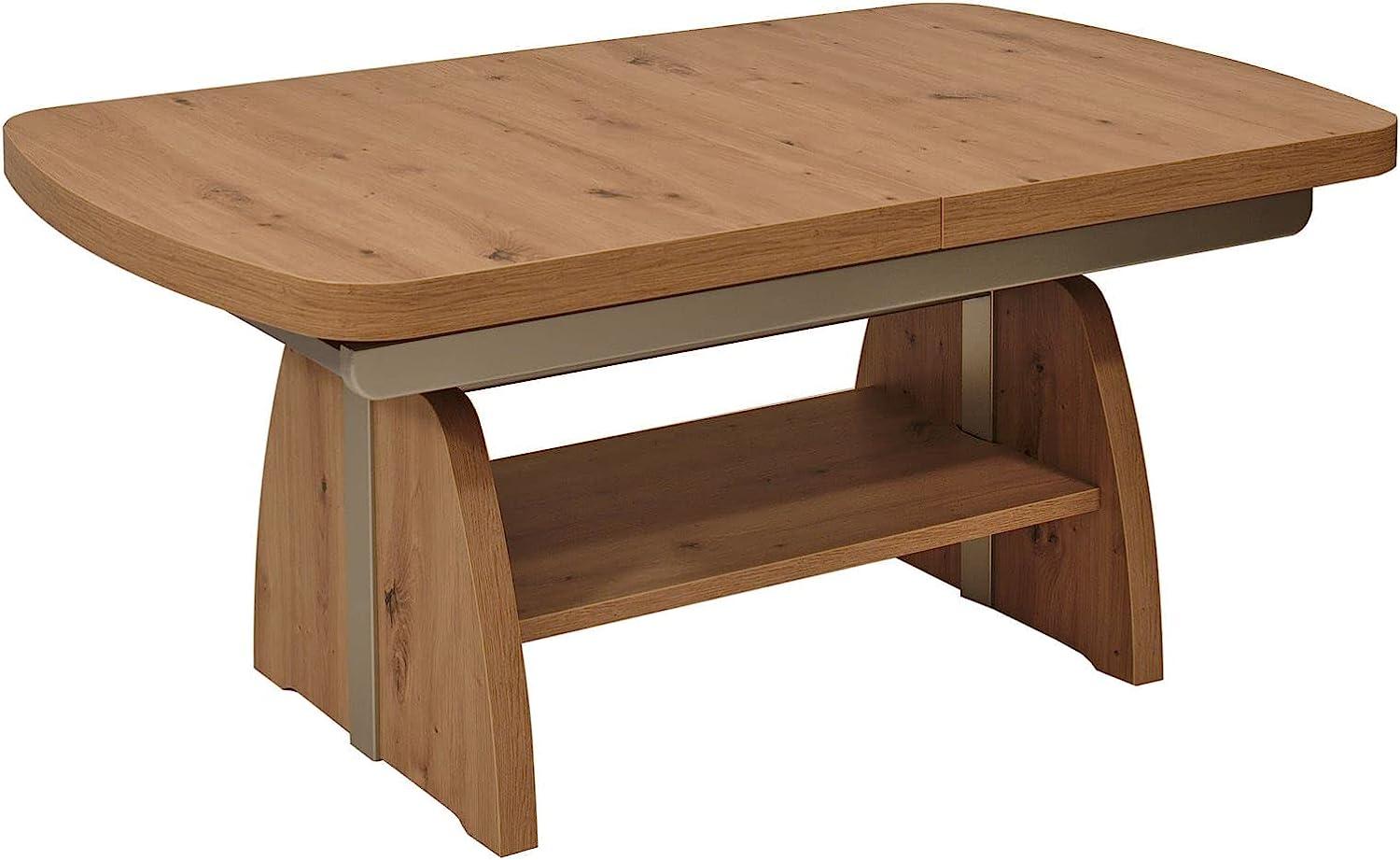 Funktionstisch ausziehbar Cassy 125(165, 205, 245) x 75 x 55-74 Couchtisch Wildeiche 16162 Bild 1