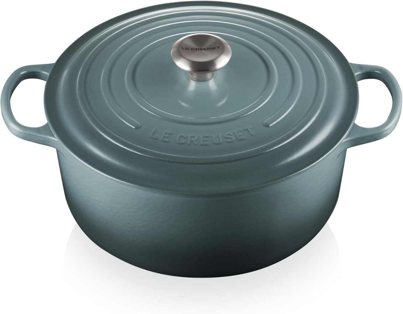 Le Creuset Signature Gusseisen-Bräter mit Deckel, Für alle Herdarten und Induktion geeignet, Rund, Ocean, 28,0 cm, 6.7 Bild 1