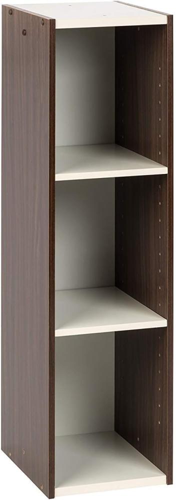 Marke Amazon– Movian, Aufbewahrungsschrank/Bücherregal/Akzentschrank mit 3 Ablagen aus Holz,Modular, Wohnzimmer, Schlafzimmer, Büro – Space Saving Shelf UB-9025 – Braun & Weiß Bild 1