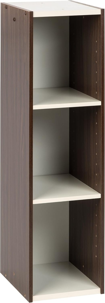 Marke Amazon– Movian, Aufbewahrungsschrank/Bücherregal/Akzentschrank mit 3 Ablagen aus Holz,Modular, Wohnzimmer, Schlafzimmer, Büro – Space Saving Shelf UB-9025 – Braun & Weiß Bild 1