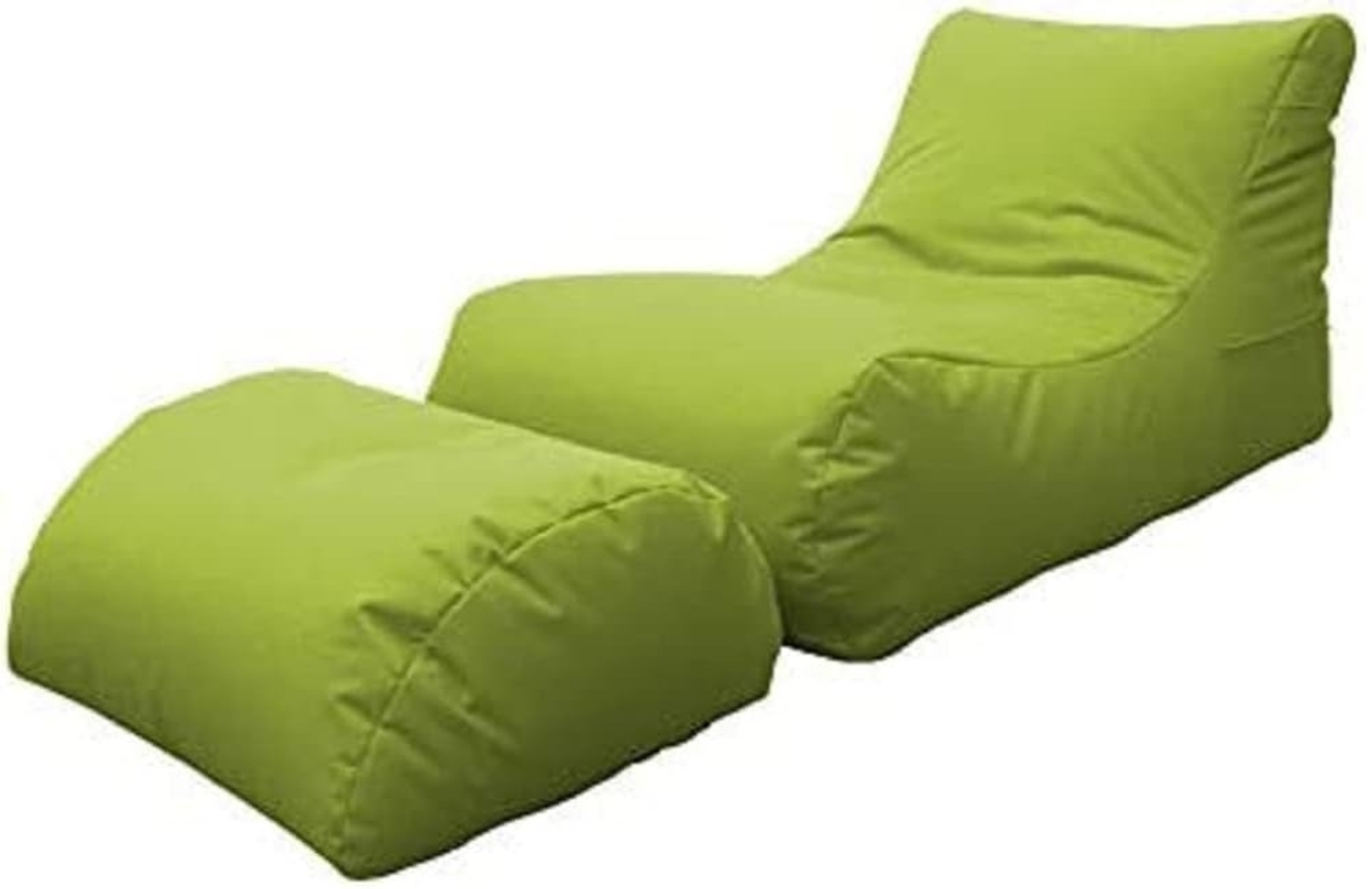 Dmora Moderne Wohnzimmer-Chaiselongue, Made in Italy, Sessel mit Nylon-Fußstütze, Gepolsterter Sitzpuff für Schlafzimmer, 120x80h60 cm, Grüne Farbe Bild 1