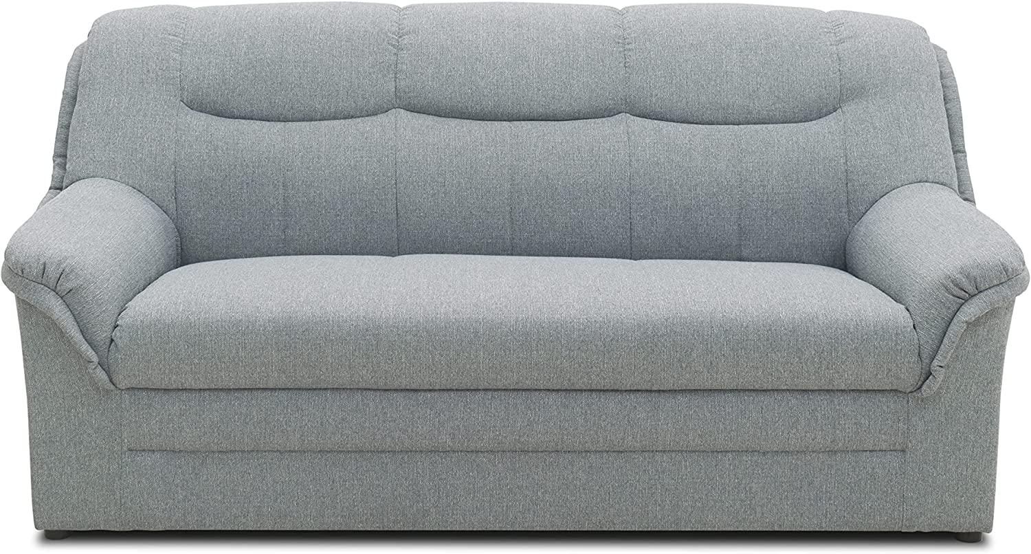 DOMO Collection Sofa Berlin | Klassische Polstergarnitur mit hochwertigem Federkern, 3 Sitzer, Silber Bild 1