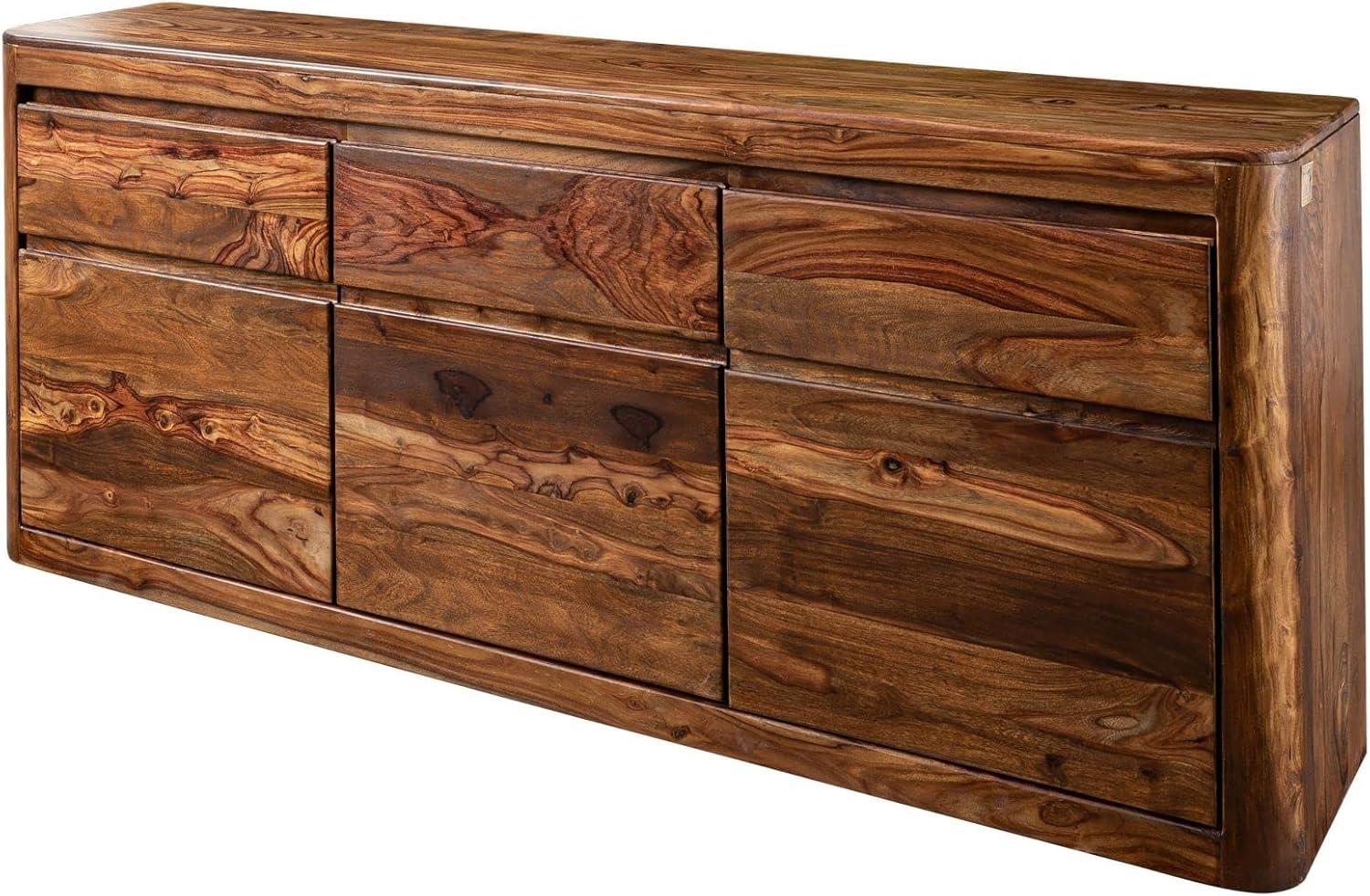 Massivmoebel24 Sideboard (Sideboard Sheesham 185x40x80 walnuss gewachst TORONTO #201) Bild 1