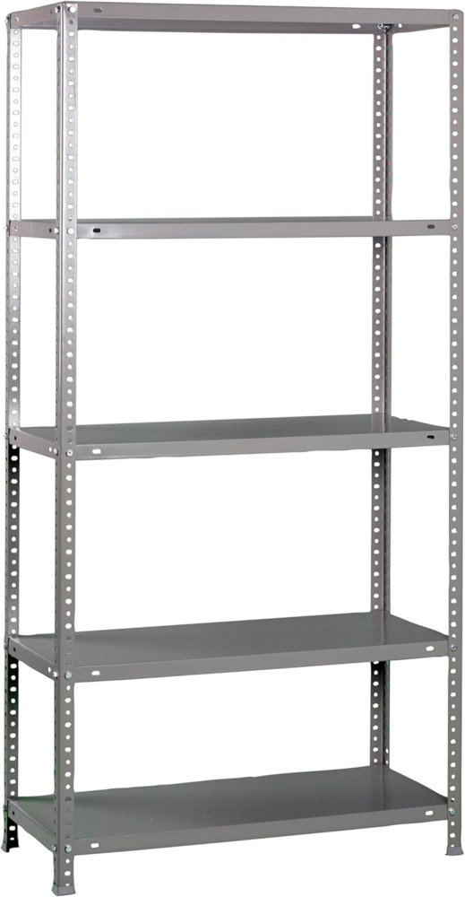SimonRack Schwerlastregal, Lagerregal, 180 x 80 x 40 Metallregal, Kellerregal, Biegestelle 100 kg, 5 Fachböden, Grau - Comfort Bild 1