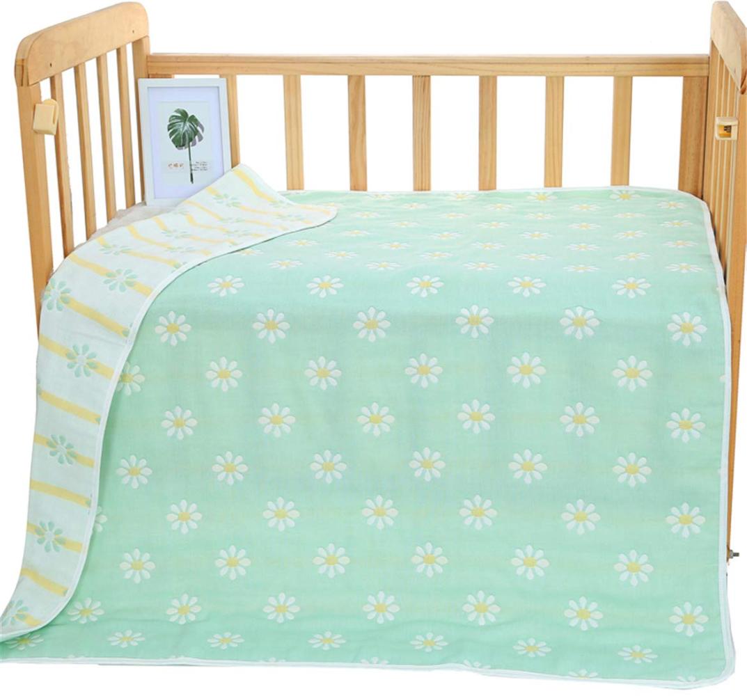 Hayisugar Babydecke Musselin Swaddle Pucktücher 6 Schichten Puckdecken 110x120 cm Kuscheldecke 100% Baumwolle | Erstlingsdecke, Pucktuch Kinderdecke für Mädchen Junge, Grün blumen Bild 1