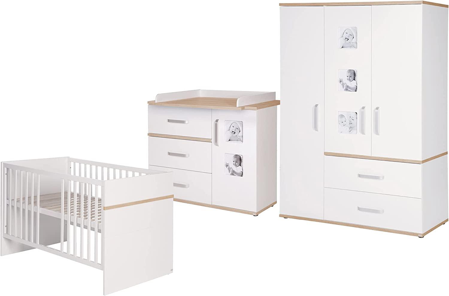 Roba 'Pia' 3-tlg. Babyzimmer-Set Kommode breit Bild 1