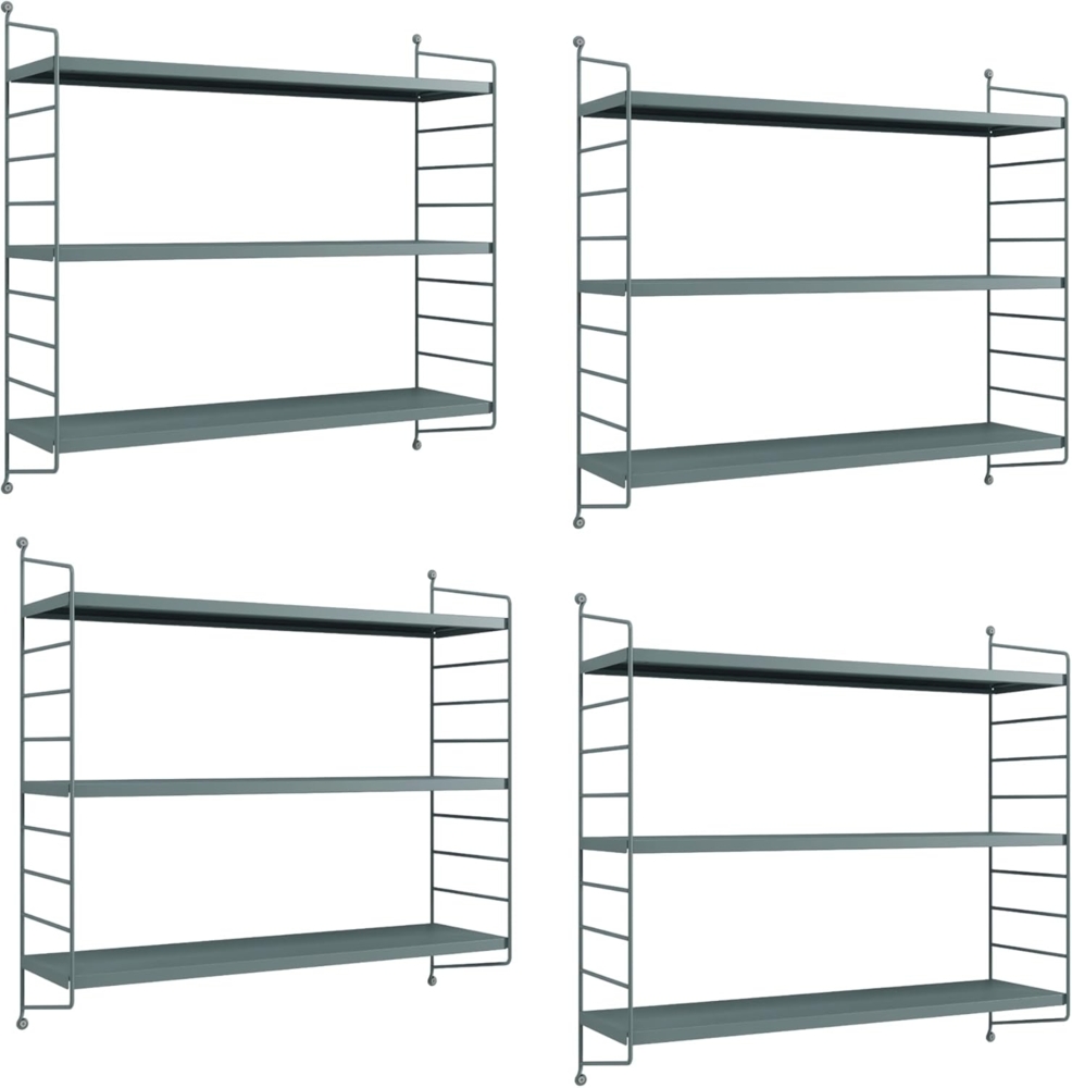 Modulares Wandregal Strängnäs 4er Set Graublau [en. casa] Bild 1