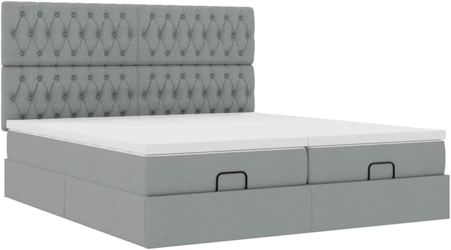 Ottoman-Bett mit Matratzen Hellgrau 160x200 cm Stoff 3314555 Bild 1