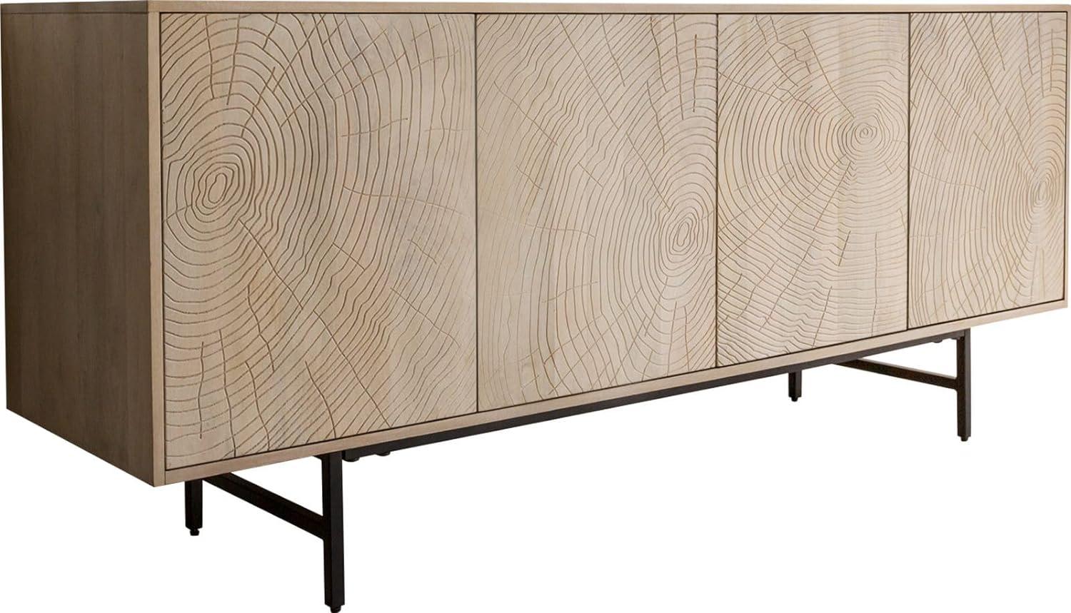 Sideboard Wiara 180 cm Mango White Wash Metall Schwarz 4 Türen Bild 1