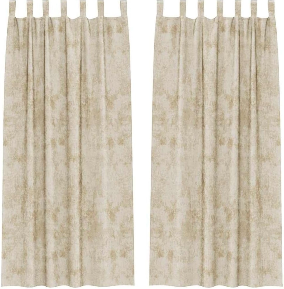 vidaXL Samtvorhänge mit Vorhängen 2 pcs Creme 260 x 140 cm Samt 4107737 Bild 1