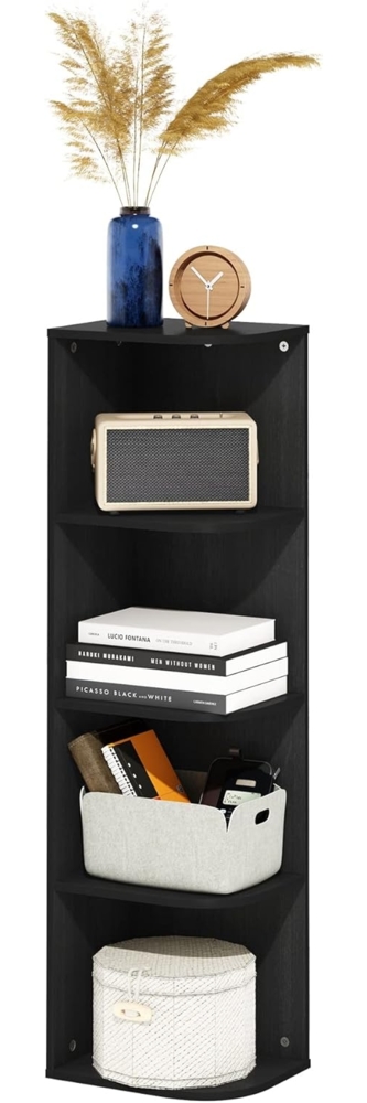 Furinno Pasir Bücherregal mit 4 Etagen, offenes Regal, Schwarzholz Bild 1