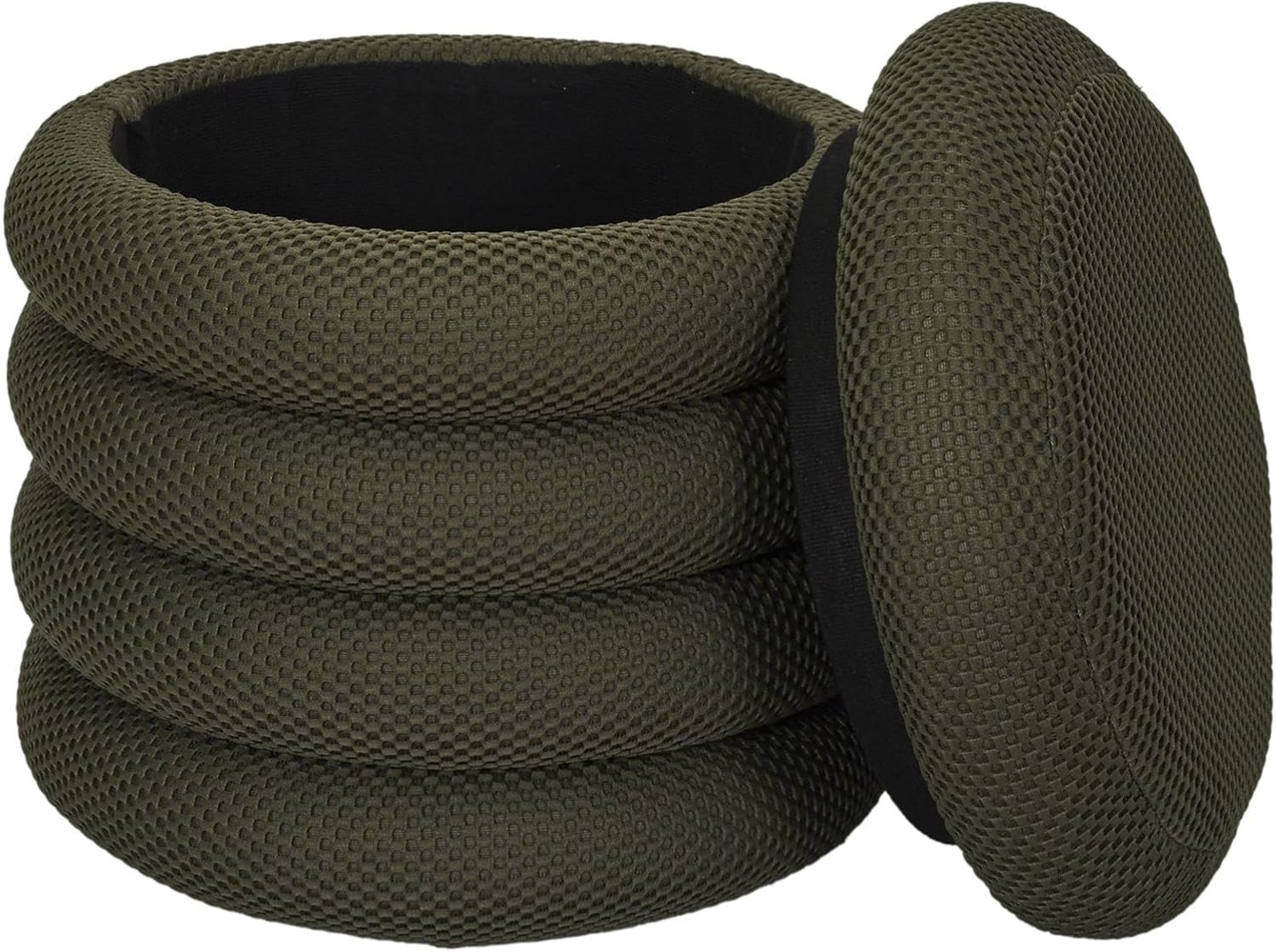 HOME DECO FACTORY, HD0427, Atom Khaki Aufbewahrungshocker – Elegantes und praktisches Design, optimaler Komfort, vielseitig, pflegeleicht – Größe 37 x 42 x 37 cm, Khaki Bild 1