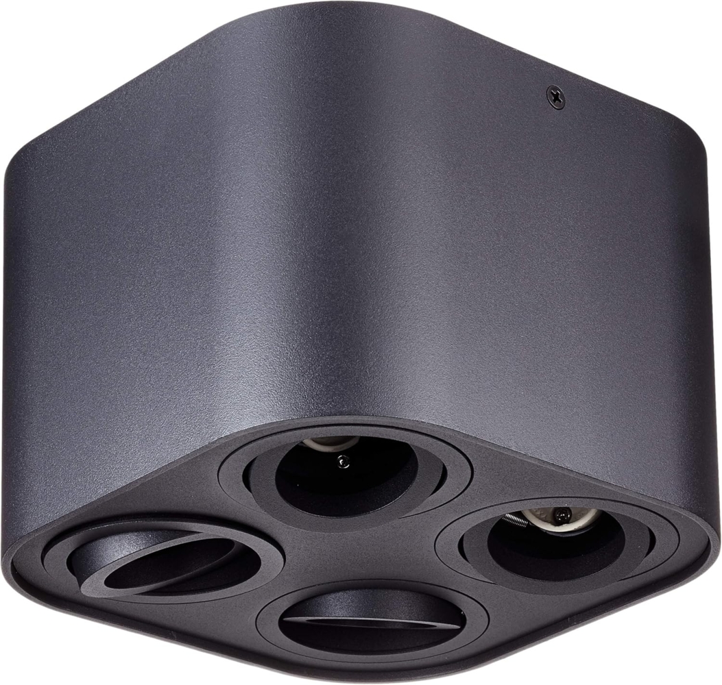 Runder Deckenstrahler COOKIE mit vier schwenkbaren GU10 Spots, schwarz matt Bild 1