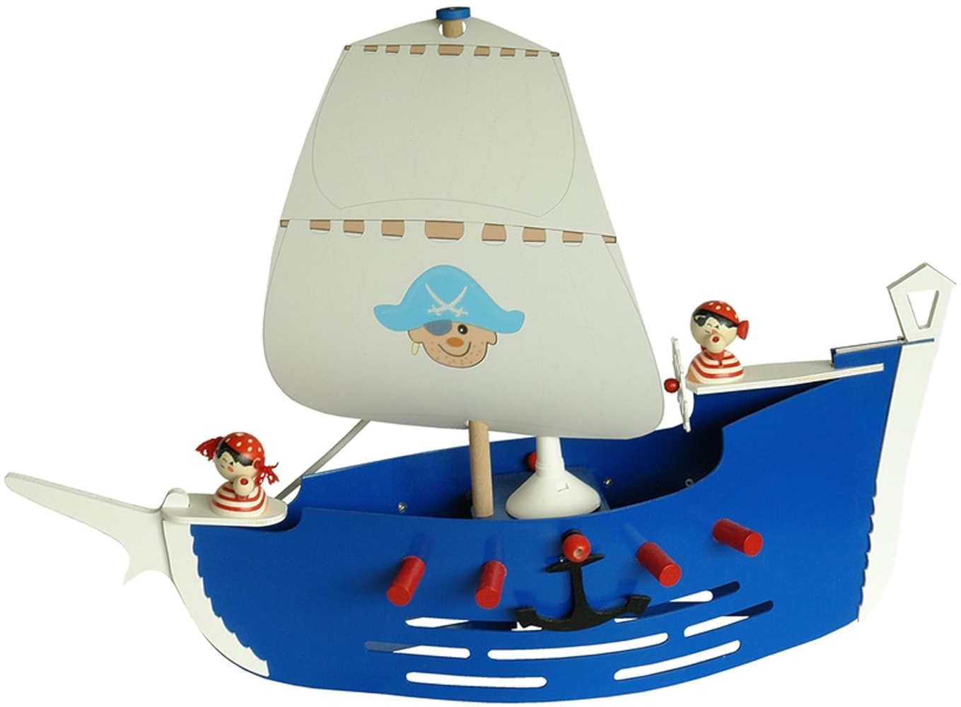 Elobra No. 125779 Pendelleuchte Piratenschiff Jack 1-flammig, Blau, Weiß, Rot Bild 1