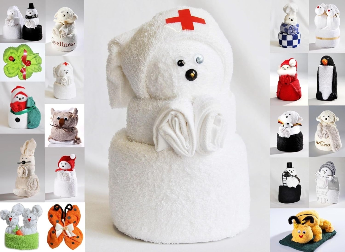 JACK Handtuch Set Frottier Geschenk Set viele Modelle Handarbeit Origami Gästetuch, (1-St), Handtuch, Waschhandschuh, gefaltete Tiere, tolle Geschenkidee Bild 1