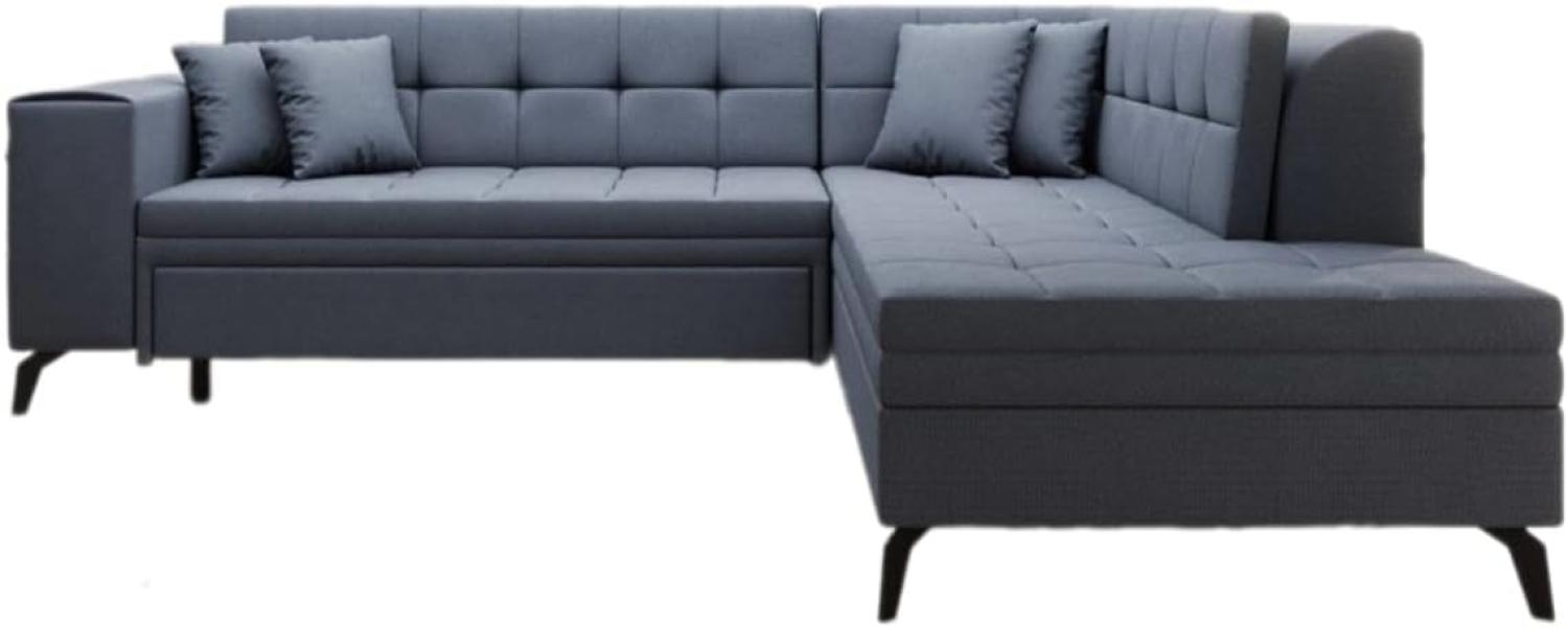 Designer Sofa Lania mit Schlaffunktion Stoff Blau Rechts Bild 1