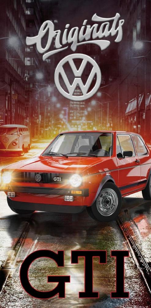 BERONAGE Strandtücher VW Volkswagen Badetuch Golf GTI Rot 75x150 cm, 100% Baumwolle (1-St), Frottee in Velours-Qualität Bild 1