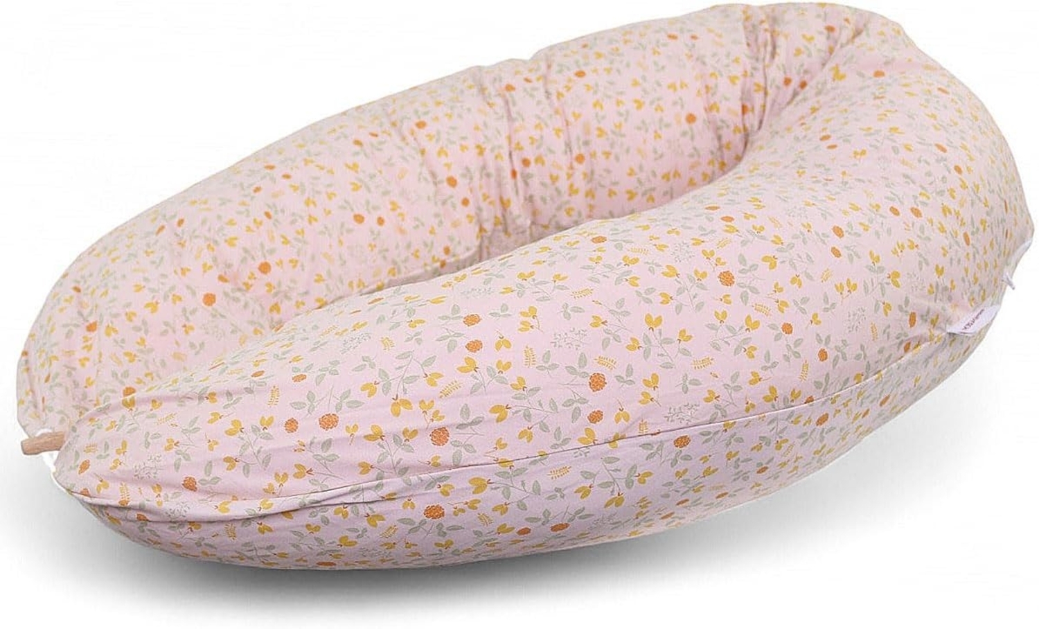 HOBEA-Germany Stillkissen 190x76 cm XXL Lagerungskissen Schwangerschaftskissen für Baby und Erwachsene Seitenschläferkissen Stillkissen mit Bezug aus Bio Baumwolle, Sommerwiese Altrosa Bild 1