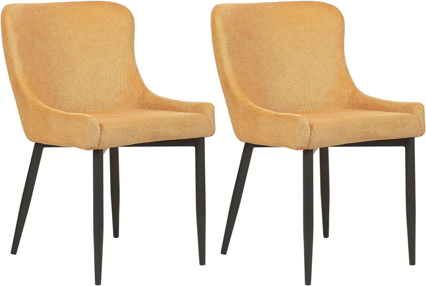 Esszimmerstuhl 2er Set Stoff Gelb EVERLY Bild 1