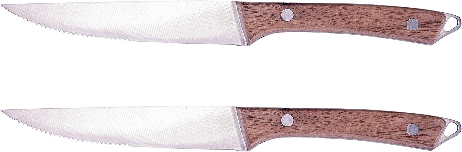 Steuber 2 BBQ Steak Messer Pizzamesser Steakmesser Steakbesteck Wellenschliff Bild 1