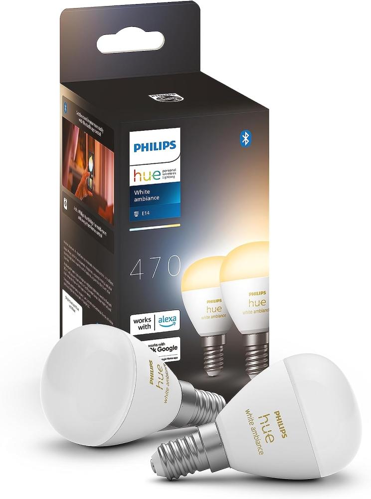 Philips Hue White Amb. E14 Luster Tropfen Doppelpack 2x470lm Bild 1