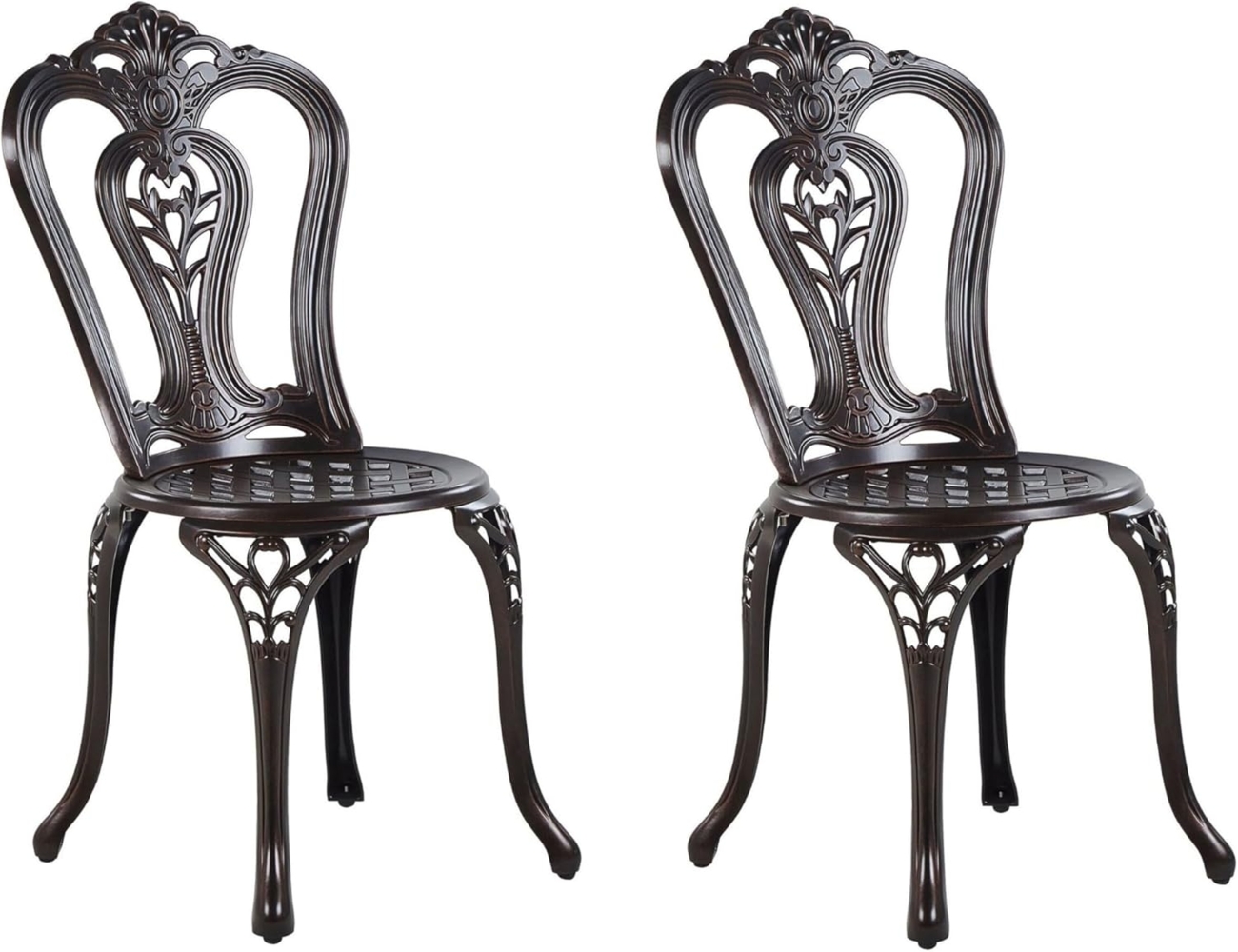 Gartenstuhl 2er Set BOVINO Metall Dunkelbraun Bild 1