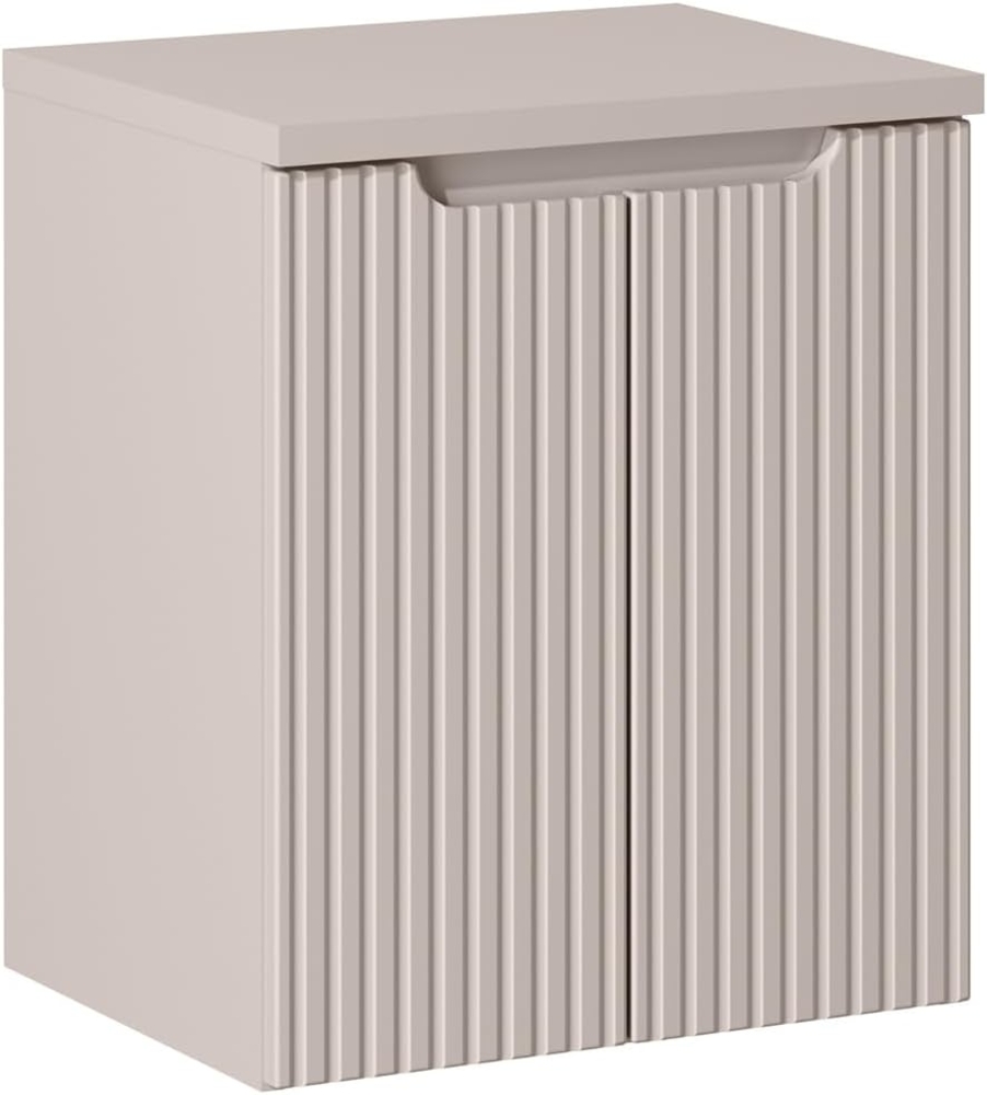 Lomadox Waschbeckenschrank NEWPORT-56-CASHMERE Waschtischunterschrank 50cm in kaschmir mit gerillter Front Bild 1