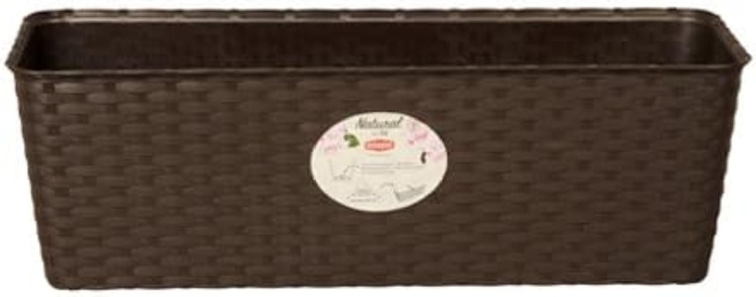 Stefanplast 2076026 Natural Blumenkasten mit Selbstbewässerung Mokka 50 x 18 x 16 cm Bild 1