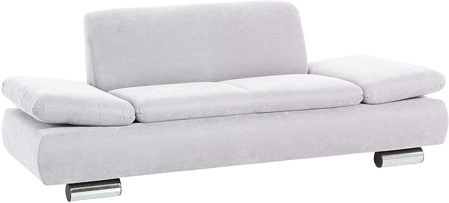 Terrence Sofa 2-Sitzer Veloursstoff Creme Metallfüße verchromt Bild 1